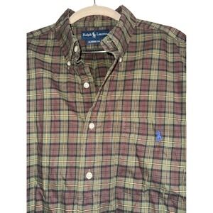 Ralph‎ Lauren Classic Fit Plaid Button Down Shirt Men Size L